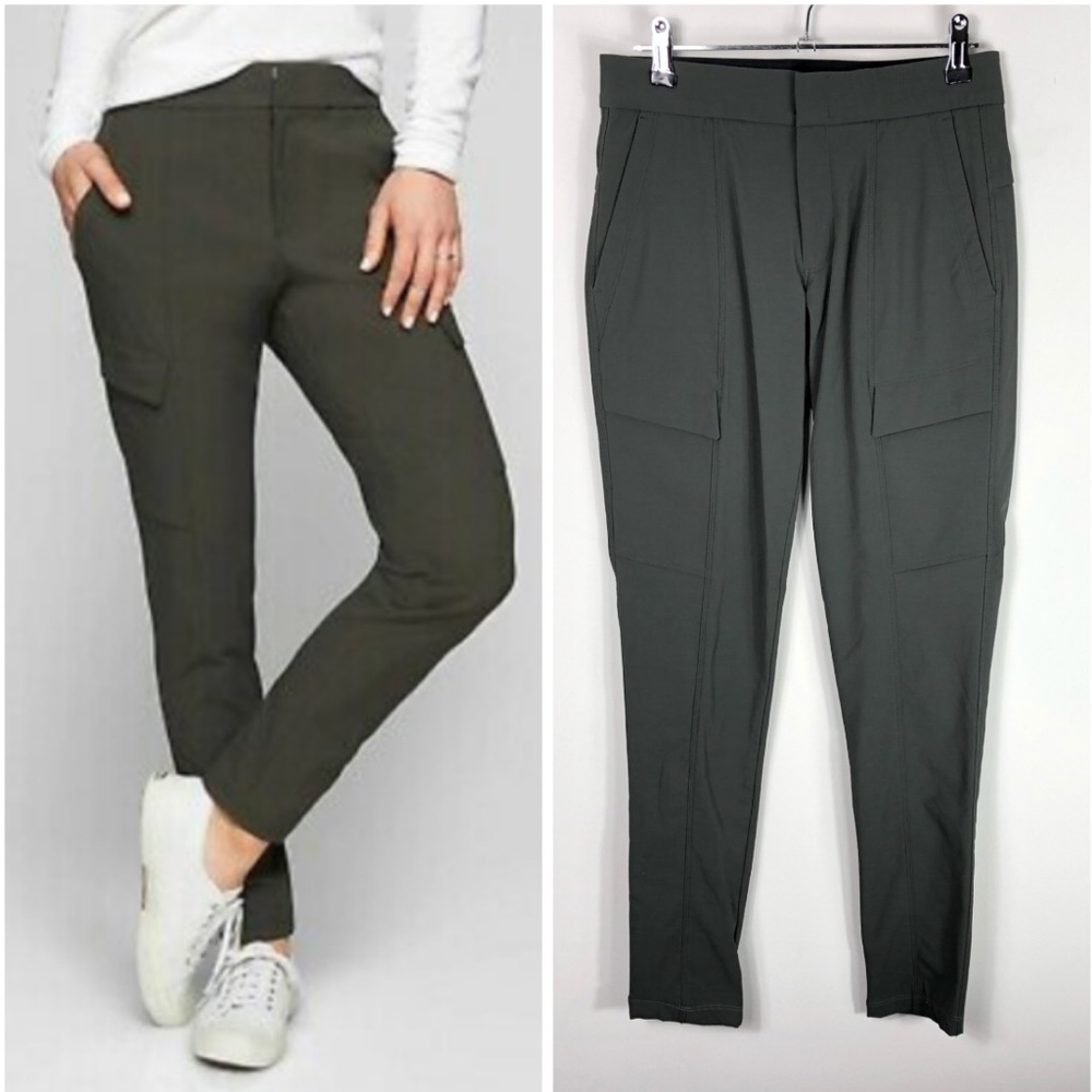 Athleta Wander Utility Olive Green Pants Slim